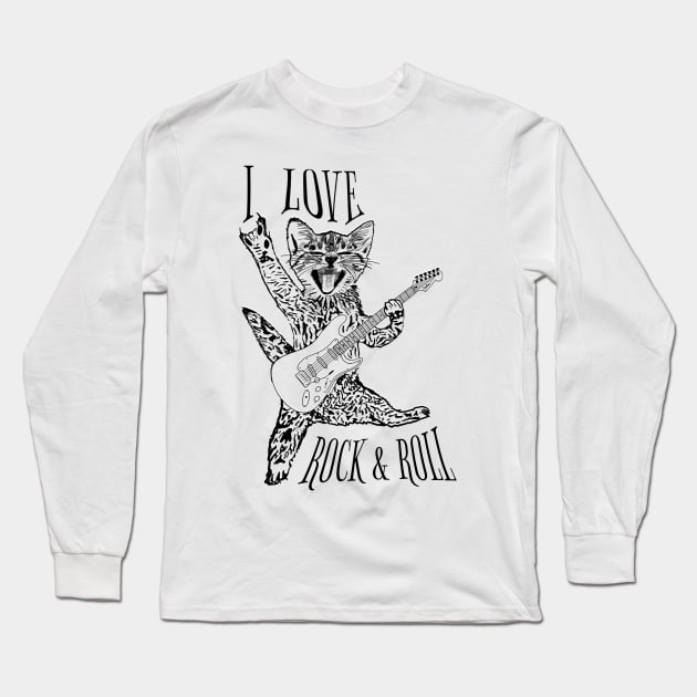 I love rock and roll and black cats rock on, you rock ASL Long Sleeve T-Shirt by BrederWorks